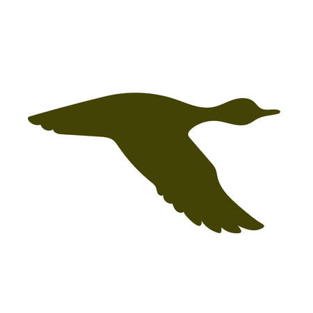 Vector silhouette flying duck. Vector illustrationのイラスト素材