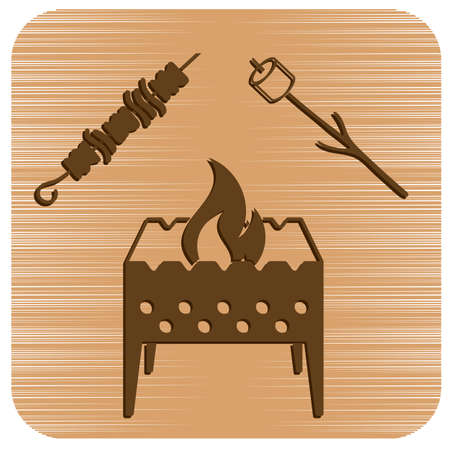 Brazier, zephyr and kebab icon. Vector illustration

のイラスト素材