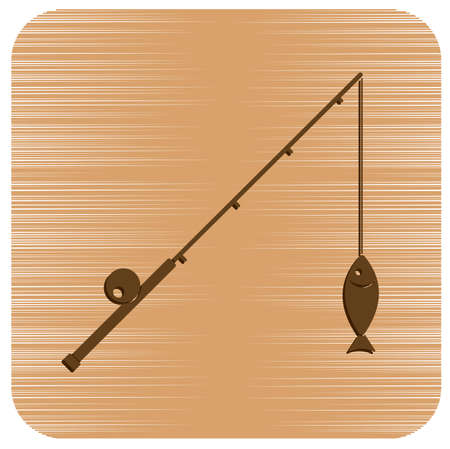 Fishing rod icon. Vector illustrationのイラスト素材