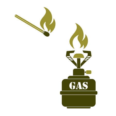 Camping stove icon vector. Vector illustration.のイラスト素材
