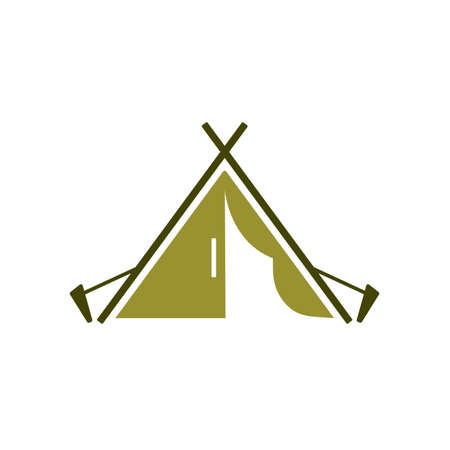 Stylized icon of tourist tent. Vector illustrationのイラスト素材