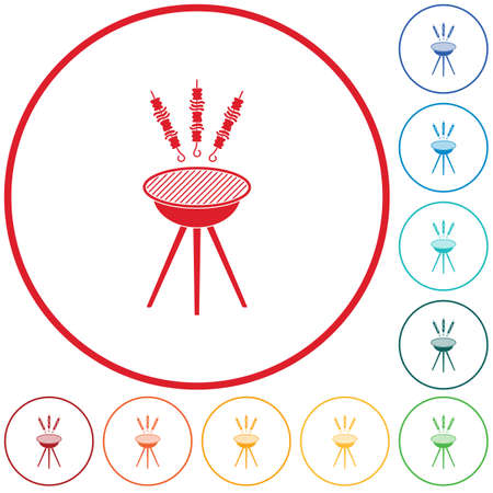 Grilled kebab icon. Vector illustrationのイラスト素材