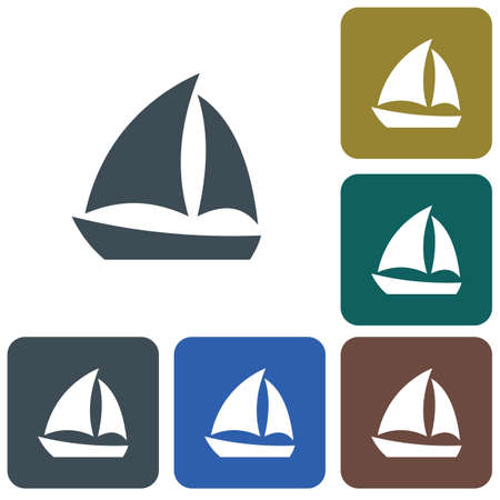 Sailboat icon simple flat style vector signのイラスト素材