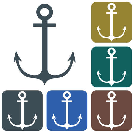 Nautical anchor icon, symbol or signのイラスト素材