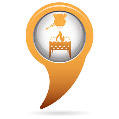 Brazier and chicken icon. Vector illustrationのイラスト素材