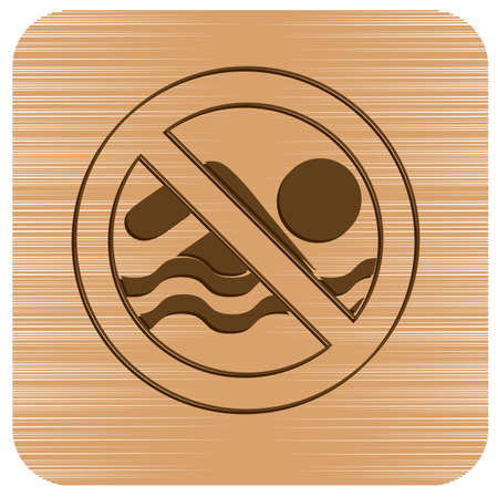 No swimming prohibition sign icon. Vector illustrationのイラスト素材