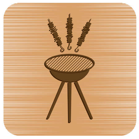 Grilled kebab icon. Vector illustrationのイラスト素材