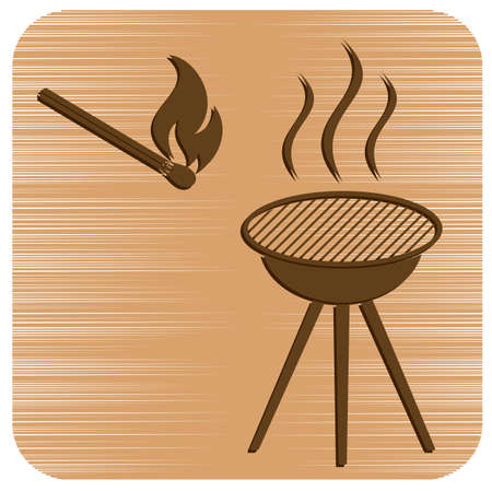 The barbecue icon. Flat Vector illustrationのイラスト素材