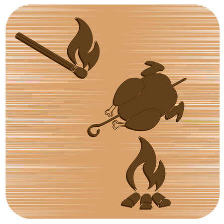 Grilled chicken icon. Vector illustrationのイラスト素材