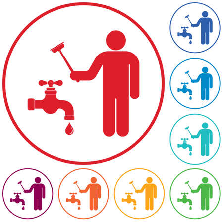 Plumbing work symbol icon. Vector illustrationのイラスト素材