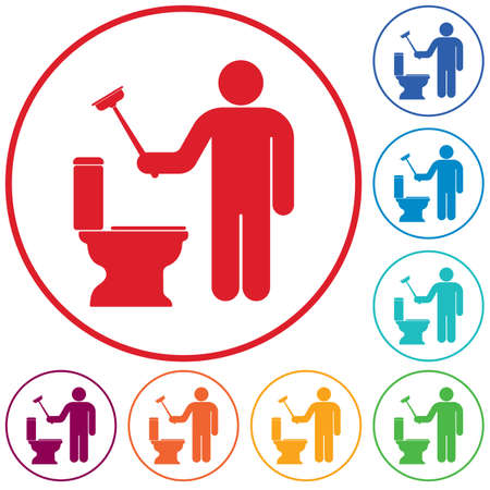 Plumbing work symbol icon. Vector illustrationのイラスト素材