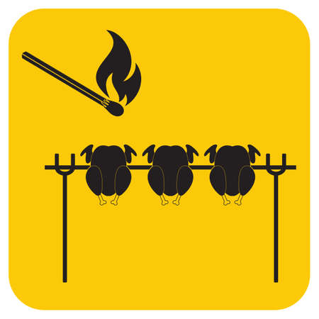 Grilled chicken icon. Vector illustrationのイラスト素材