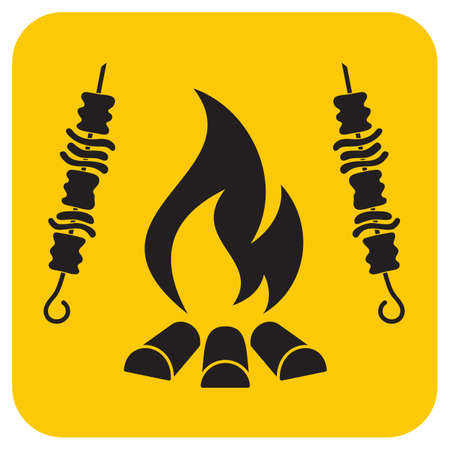 Grilled kebab icon. Vector illustrationのイラスト素材