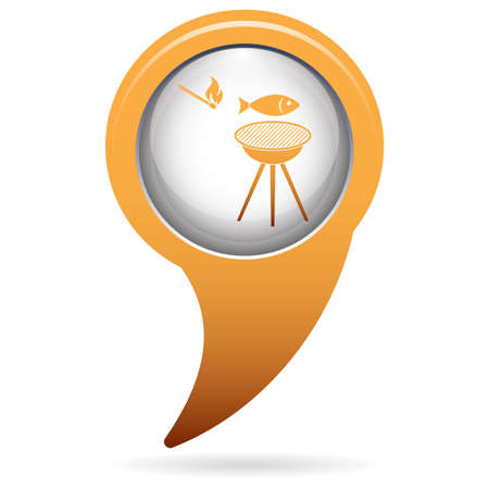 Grilled fish icon. Vector illustrationのイラスト素材