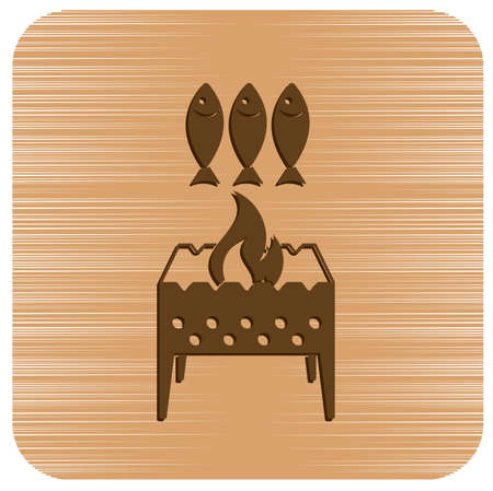 Grilled fish icon. Vector illustration

のイラスト素材