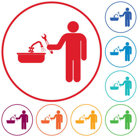 Plumbing work symbol icon. Vector illustrationのイラスト素材