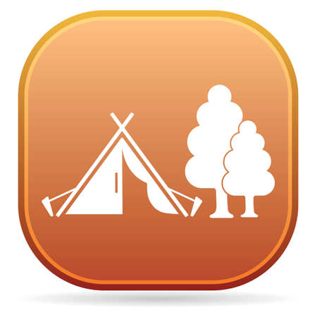 Stylized icon of tourist tent. Vector illustrationのイラスト素材