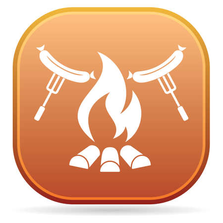 Grilled sausage icon. Vector illustrationのイラスト素材