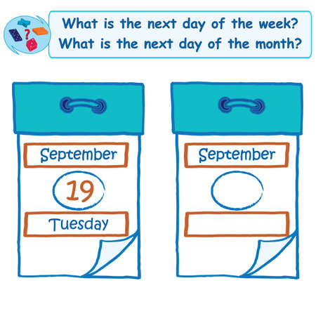 Logical task. What is the next day of the week? Vector illustrationのイラスト素材