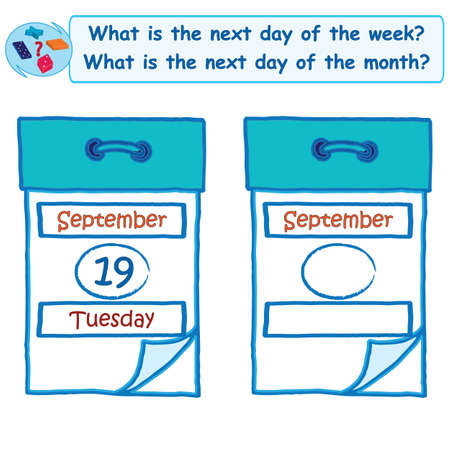 Logical task. What is the next day of the week? Vector illustrationのイラスト素材