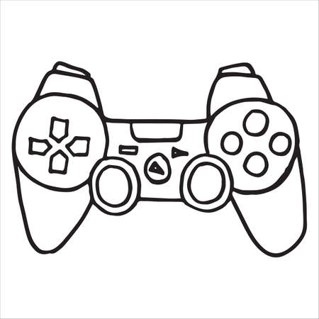 Doodle  illustration of Game controller vector icon for web and advertising