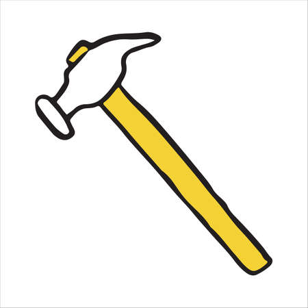 Hammer doodle icon, vector illustrationのイラスト素材