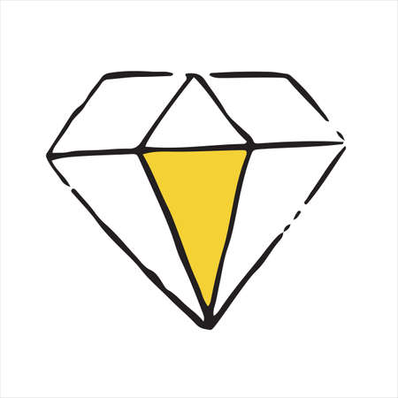 Hand drawn doodle diamond.Perfect for invitation, greeting cardのイラスト素材