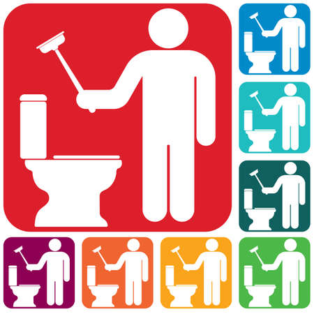 Plumbing work symbol icon. Vector illustrationのイラスト素材