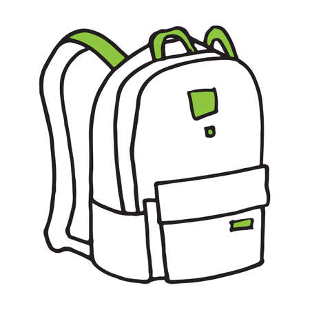 School or camping backpack, doodle art