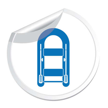 Inflatable boat with oars simple icon isolatedのイラスト素材