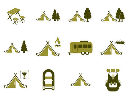 Set of tourism services icons. Vector illustrationのイラスト素材