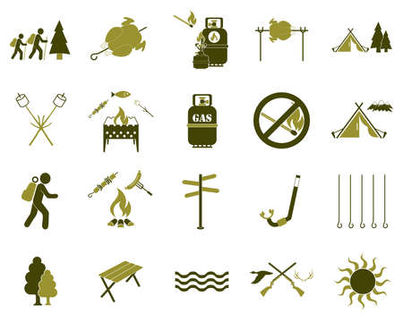 Set of tourism services icons. Vector illustrationのイラスト素材