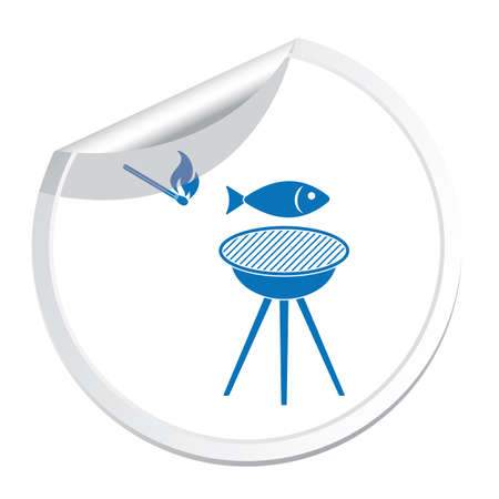 Grilled fish icon. Vector illustrationのイラスト素材