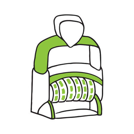 Hand drawn Doodle Dater Stamp icon. Vector illustrationのイラスト素材