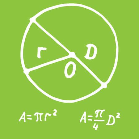 Hand drawn Circle Area. Sketch for education, icon. Decoration element. Vector illustrationのイラスト素材