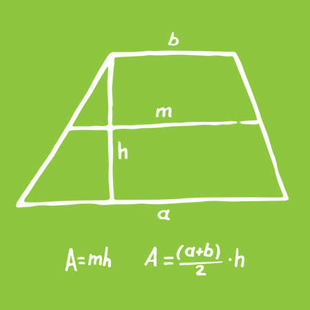 Hand drawn trapezoid Area. Sketch for education, icon. Decoration element. Vector illustrationのイラスト素材