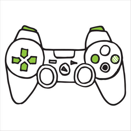 Doodle  illustration of Game controller vector icon for web and advertisingのイラスト素材
