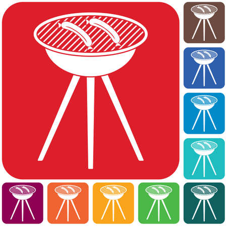 Barbecue sausage icon. Vector illustration.のイラスト素材