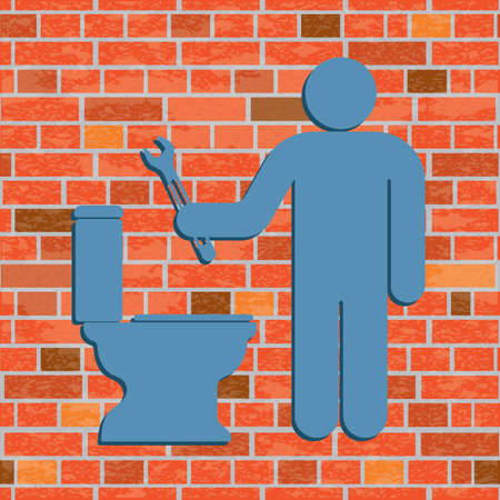 Plumbing work symbol icon. Vector illustrationのイラスト素材