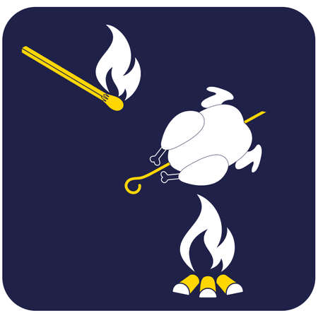 Grilled chicken icon. Vector illustrationのイラスト素材