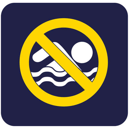 No swimming prohibition sign icon. Vector illustrationのイラスト素材