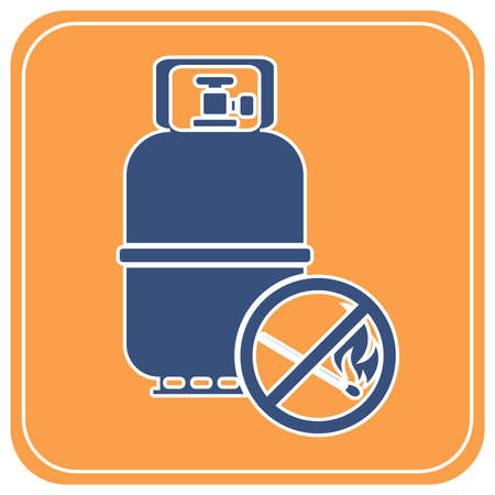 Camping gas bottle icon. Flat icon isolated. Vector illustrationのイラスト素材