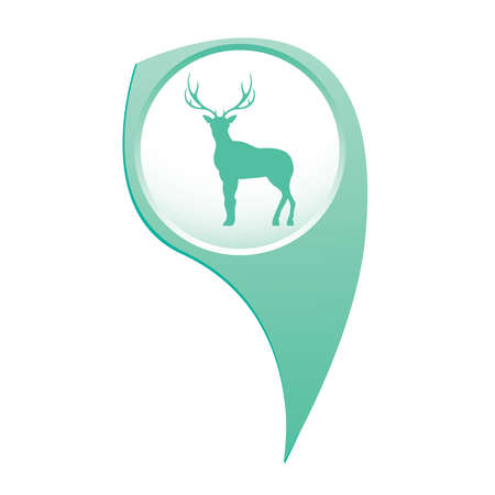 Silhouette of the deer. Flat deer icon.

のイラスト素材