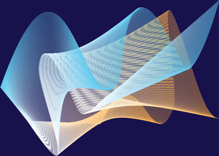 Abstract templates with curvy lines. Wavy blended simple backgroundのイラスト素材