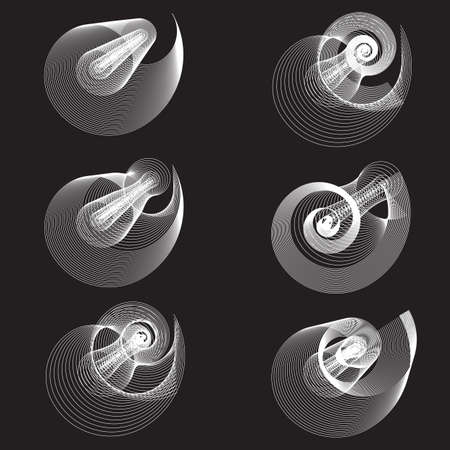 Abstract templates with curvy lines. Spiral blended simple backgroundのイラスト素材