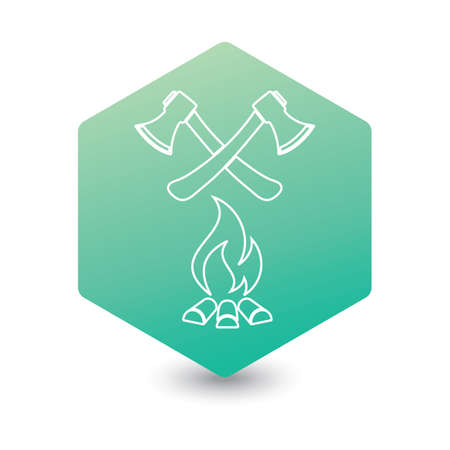 The ax and campfire icon. Flat Vector illustration

のイラスト素材