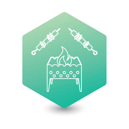 Brazier grill with kebab icon. Vector illustration

のイラスト素材