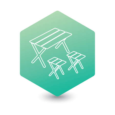 Camping table and stool icon. Vector illustration

のイラスト素材