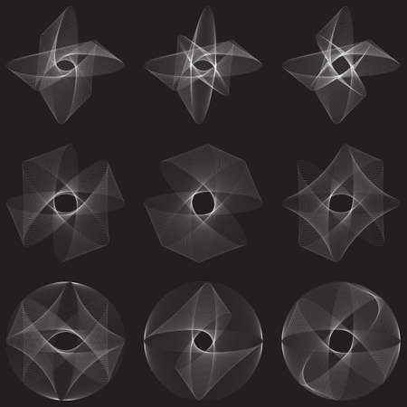 Abstract templates with curved lines. Wavy blended simple backgrounds setのイラスト素材