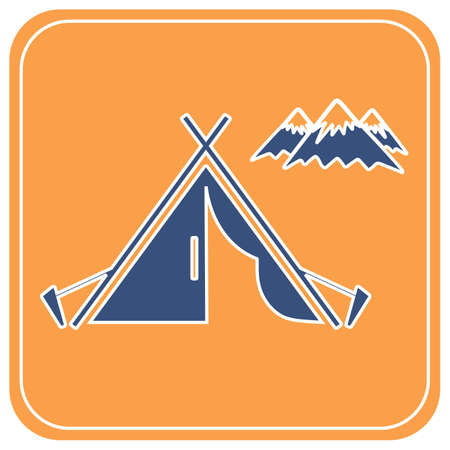 Stylized icon of tourist tent. Vector illustration

のイラスト素材